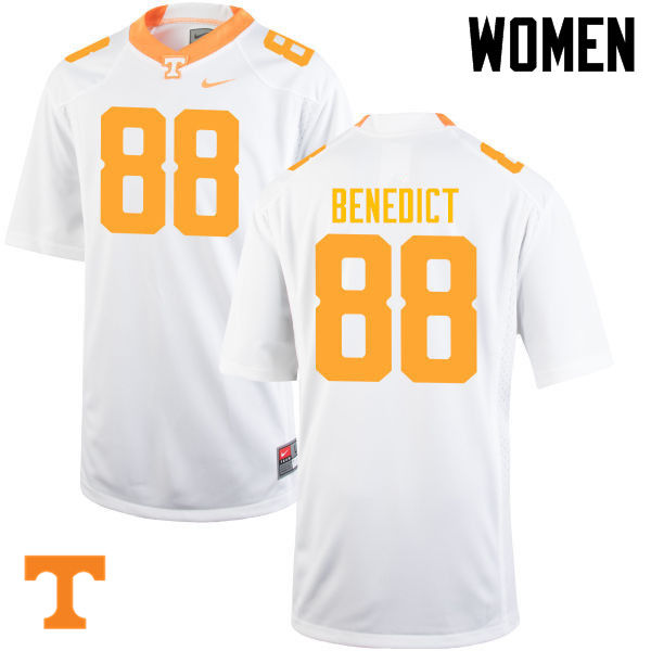 Women #88 Brandon Benedict Tennessee Volunteers College Football Jerseys-White